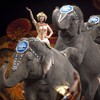The Egyptian-themed elephant display.